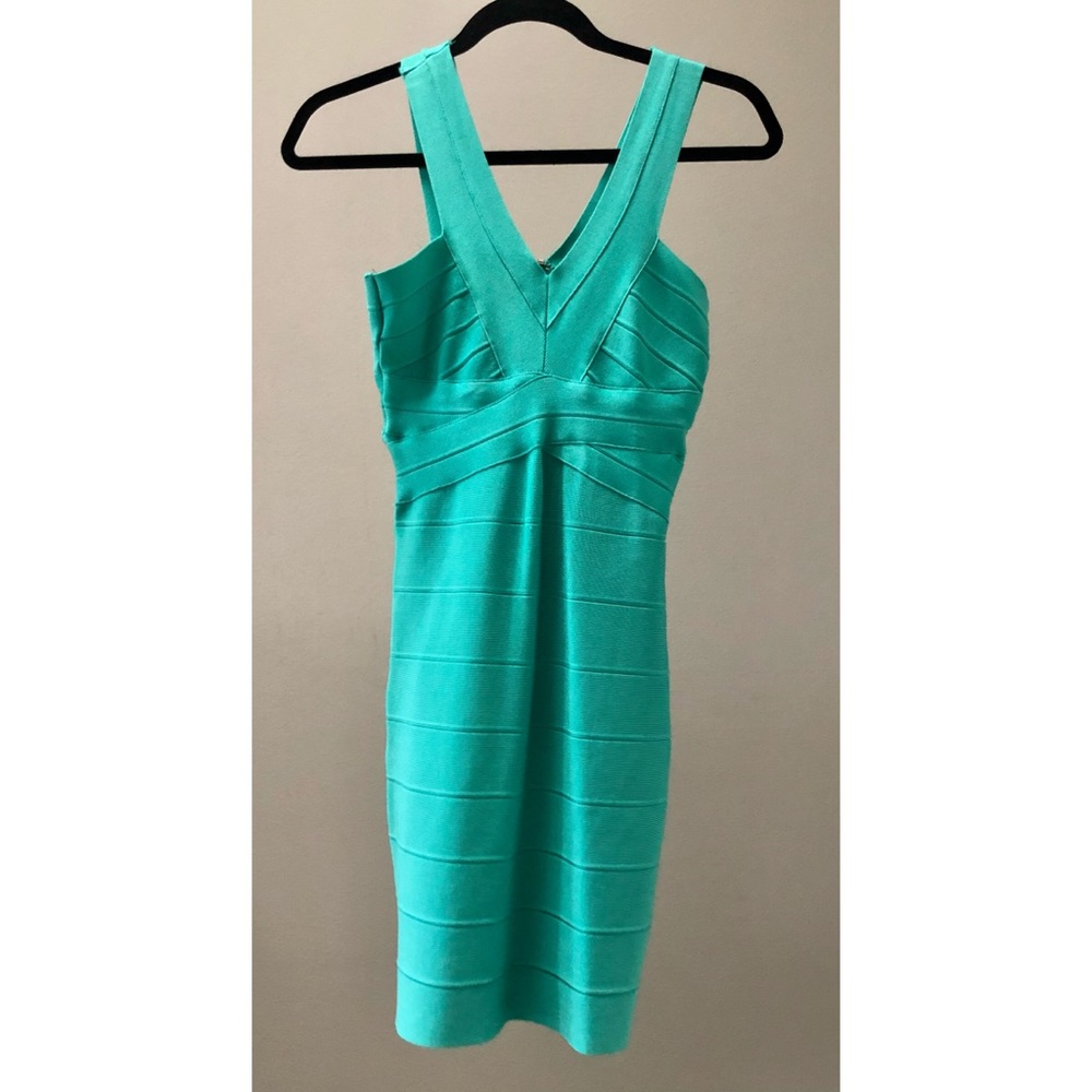 Teal Bebe bodycon dress